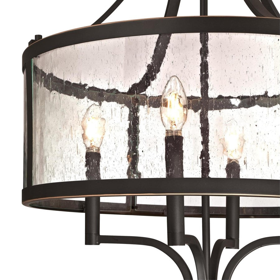 Westinghouse Belle View 20in 4-Light Chandelier | Oil Rubbed Bronze and Clear Seeded Glass | Dining Room & Entryway | 20 x 20 x 27 in | Model 6368400