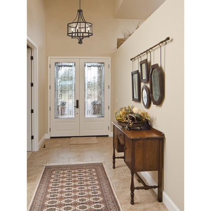 Westinghouse Belle View 20in 4-Light Chandelier | Oil Rubbed Bronze and Clear Seeded Glass | Dining Room & Entryway | 20 x 20 x 27 in | Model 6368400