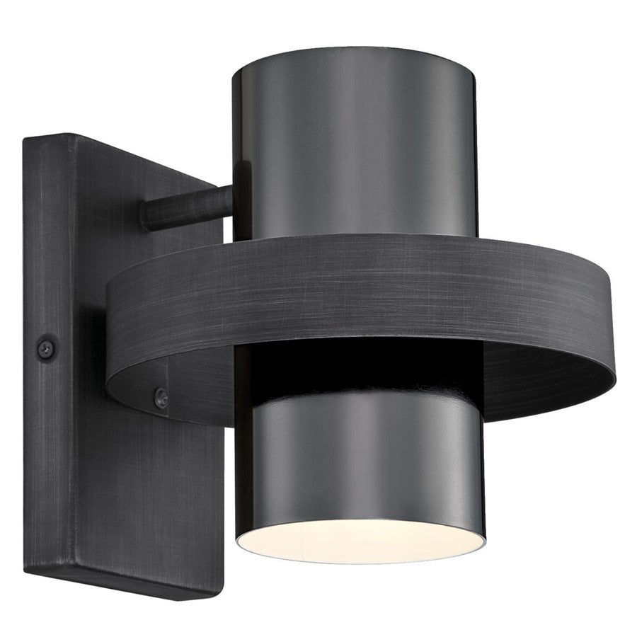 Westinghouse Exton 8in 1-Light Wall Sconce | Distressed Aluminum and Gun Metal | Bathroom & Hallway | 8 x 9 x 7 in | Model 6369100