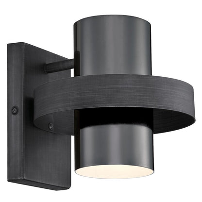 Westinghouse Exton 8in 1-Light Wall Sconce | Distressed Aluminum and Gun Metal | Bathroom & Hallway | 8 x 9 x 7 in | Model 6369100