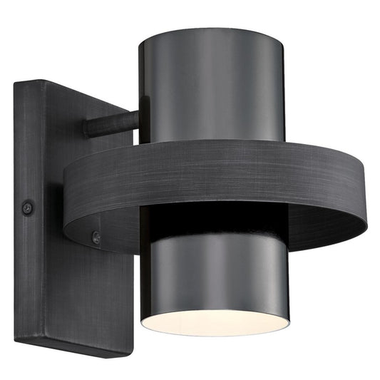 Westinghouse Exton 8in 1-Light Wall Sconce | Distressed Aluminum and Gun Metal | Bathroom & Hallway | 8 x 9 x 7 in | Model 6369100