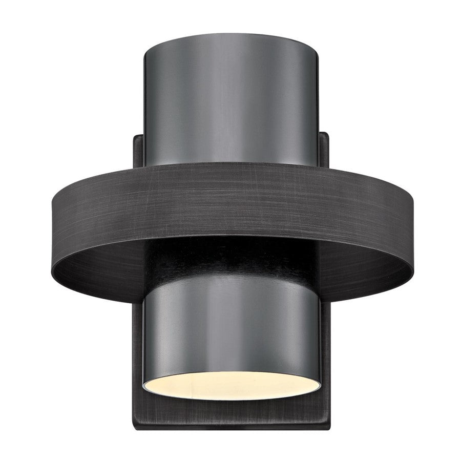 Westinghouse Exton 8in 1-Light Wall Sconce | Distressed Aluminum and Gun Metal | Bathroom & Hallway | 8 x 9 x 7 in | Model 6369100