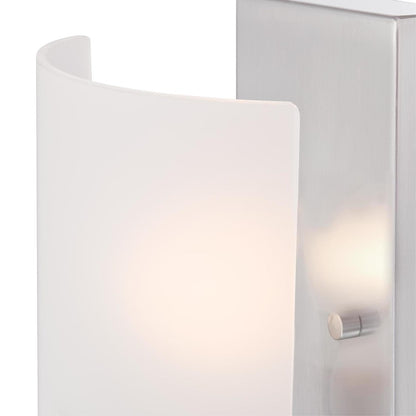 Westinghouse Enzo James 6in 1-Light Wall Sconce | Brushed Nickel and Frosted Glass | Bathroom & Bedroom | 6 x 5 x 10 in | Model 6369500