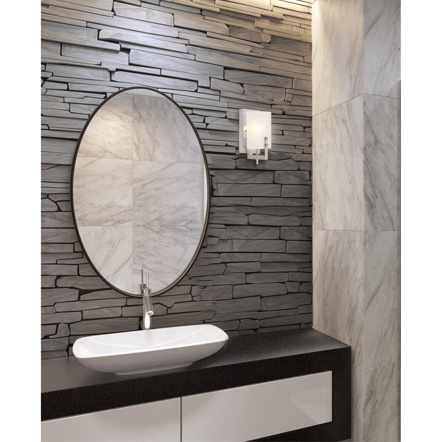 Westinghouse Enzo James 1 Light Wall Light, Brushed Nickel/Frosted