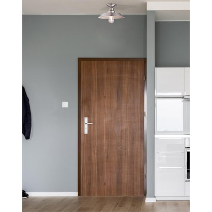 Westinghouse Iron Hill 12in 1-Light Semi-Flush Mount | Vintage Brushed Nickel and Metal Shade | Hallway & Bedroom | 12 x 12 x 5.75 in | Model 6370200