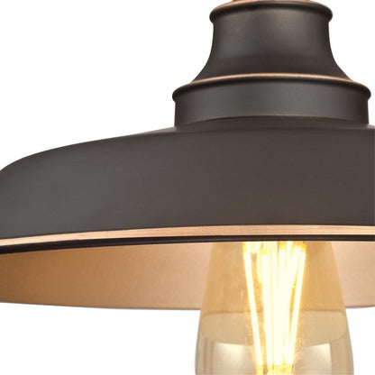 Westinghouse Iron Hill 12in 1-Light Semi-Flush Mount | Vintage Oil Rubbed Bronze and Metal Shade | Hallway & Bedroom | Model 6370300