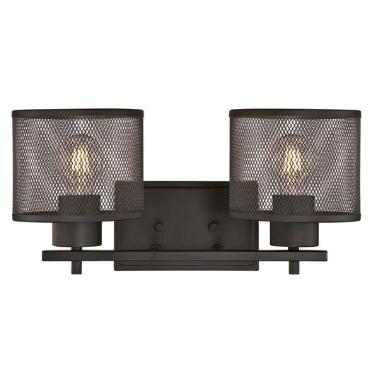 Westinghouse Morrison 16in 2-Light Wall Sconce | Contemporary Oil Rubbed Bronze and Mesh Shades | Bathroom & Dining Room | Model 6370900