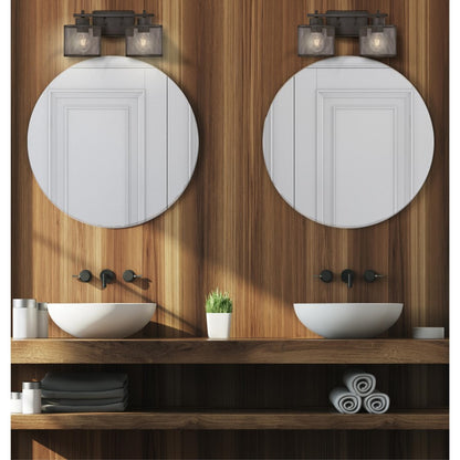 Westinghouse Morrison 16in 2-Light Wall Sconce | Contemporary Oil Rubbed Bronze and Mesh Shades | Bathroom & Dining Room | Model 6370900