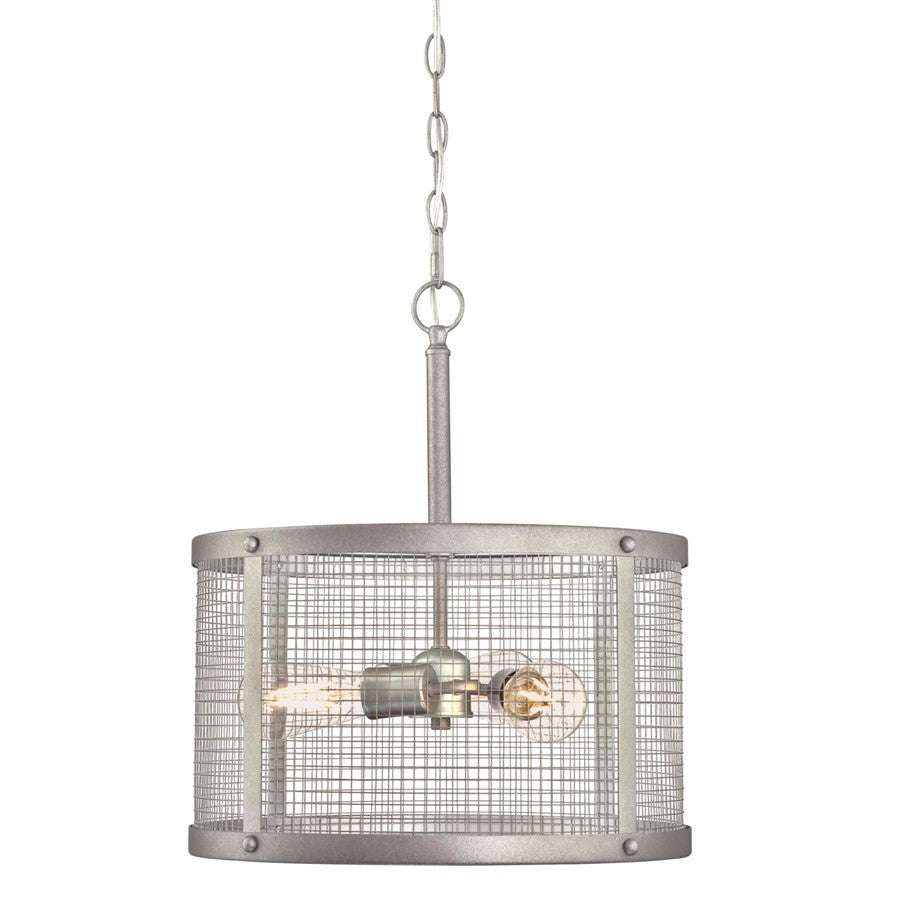 Westinghouse Emmett 16in 3-Light Pendant | Vintage Galvanized Steel and Mesh Shade | Kitchen & Dining Room | 18 x 16 in | Model 6371200