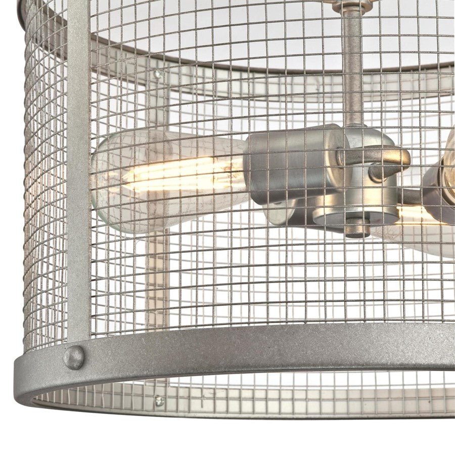 Westinghouse Emmett 16in 3-Light Pendant | Vintage Galvanized Steel and Mesh Shade | Kitchen & Dining Room | 18 x 16 in | Model 6371200