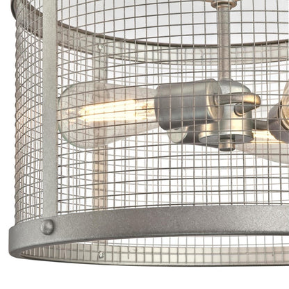 Westinghouse Emmett 16in 3-Light Pendant | Vintage Galvanized Steel and Mesh Shade | Kitchen & Dining Room | 18 x 16 in | Model 6371200