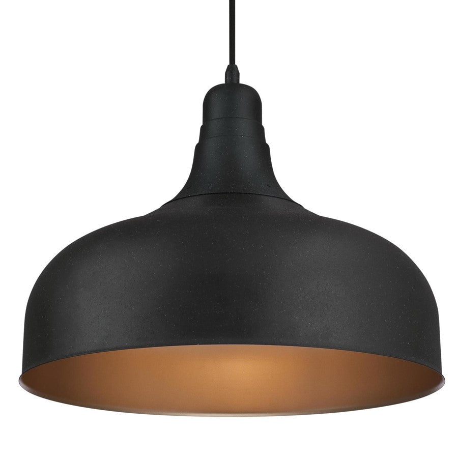 Westinghouse Morton 18in 1-Light Pendant | Rustic Textured Iron and Metal Shade | Kitchen & Dining Room | 18 x 14 in | Model 6371700
