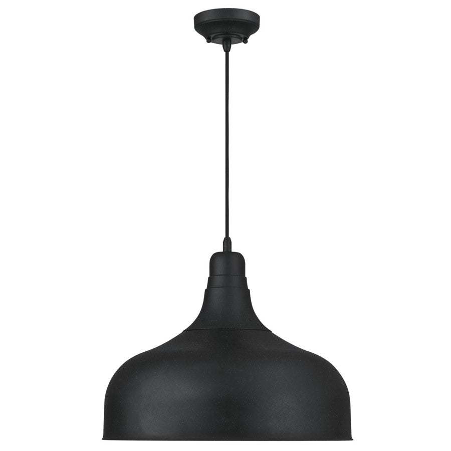 Westinghouse Morton 18in 1-Light Pendant | Rustic Textured Iron and Metal Shade | Kitchen & Dining Room | 18 x 14 in | Model 6371700