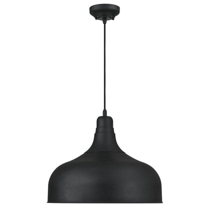 Westinghouse Morton 18in 1-Light Pendant | Rustic Textured Iron and Metal Shade | Kitchen & Dining Room | 18 x 14 in | Model 6371700