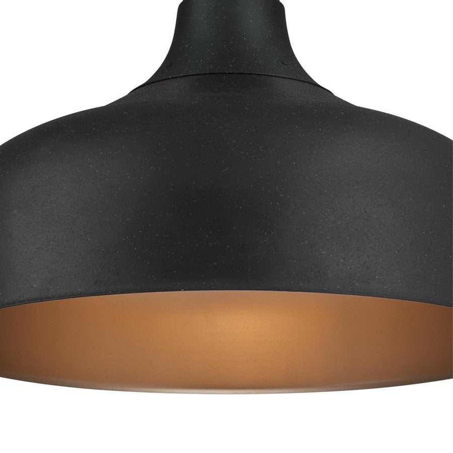 Westinghouse Morton 18in 1-Light Pendant | Rustic Textured Iron and Metal Shade | Kitchen & Dining Room | 18 x 14 in | Model 6371700