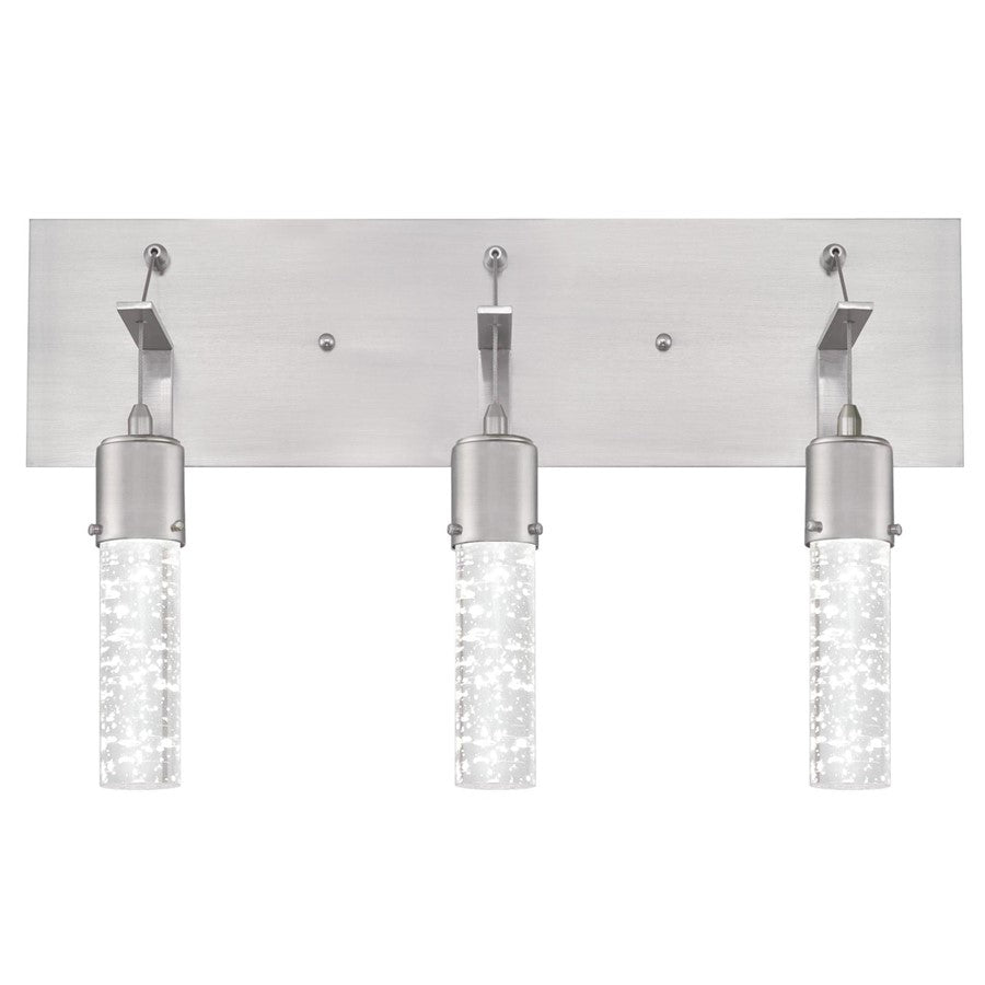 Westinghouse Cava 21in 3-Light Wall Sconce | Contemporary Brushed Nickel and Bubble Glass | Bathroom Vanity | 21 x 13 in | Model 6372100