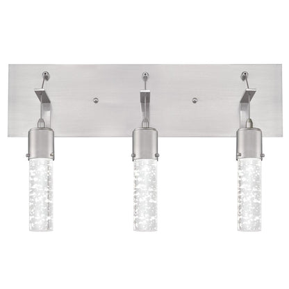 Westinghouse Cava 21in 3-Light Wall Sconce | Contemporary Brushed Nickel and Bubble Glass | Bathroom Vanity | 21 x 13 in | Model 6372100