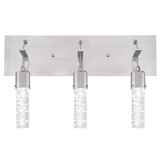Westinghouse Cava 21in 3-Light Wall Sconce | Contemporary Brushed Nickel and Bubble Glass | Bathroom Vanity | 21 x 13 in | Model 6372100