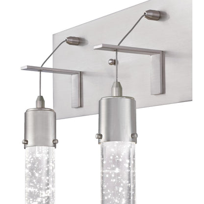 Westinghouse Cava 21in 3-Light Wall Sconce | Contemporary Brushed Nickel and Bubble Glass | Bathroom Vanity | 21 x 13 in | Model 6372100