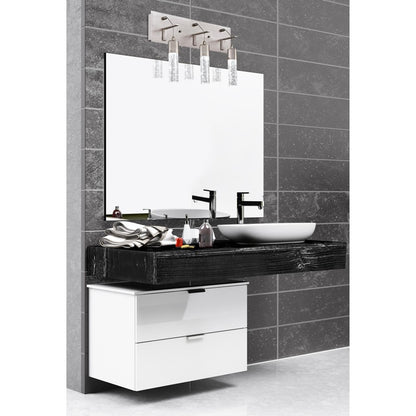Westinghouse Cava 21in 3-Light Wall Sconce | Contemporary Brushed Nickel and Bubble Glass | Bathroom Vanity | 21 x 13 in | Model 6372100