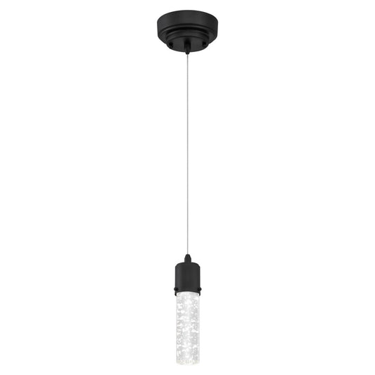 Westinghouse Cava 5in 1-Light Pendant | Contemporary Matte Black and Bubble Glass | Kitchen Island & Dining Room | 5 x 8 in | Model 6372300