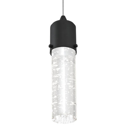 Westinghouse Cava 5in 1-Light Pendant | Contemporary Matte Black and Bubble Glass | Kitchen Island & Dining Room | 5 x 8 in | Model 6372300