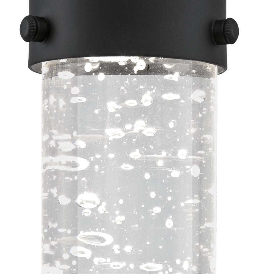 Westinghouse Cava 5in 1-Light Pendant | Contemporary Matte Black and Bubble Glass | Kitchen Island & Dining Room | 5 x 8 in | Model 6372300
