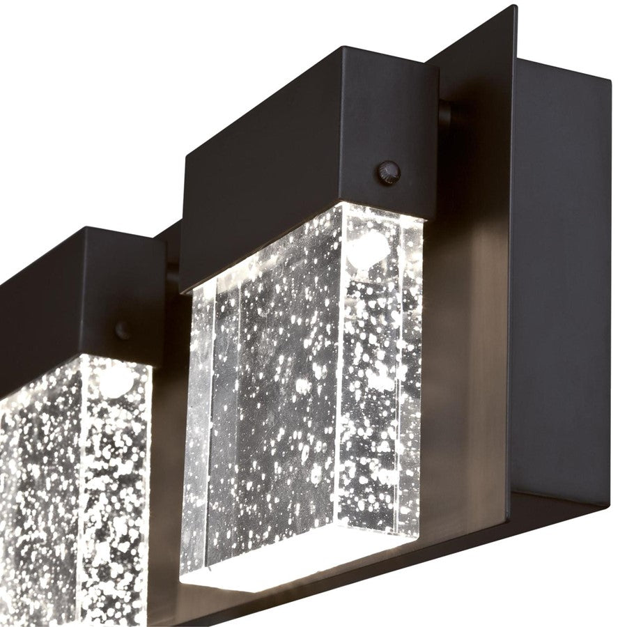 Westinghouse Cava II 20in 3-Light Wall Sconce | Contemporary Matte Black and Bubble Glass | Bathroom & Vanity | 1800 Lumens, 3000K | Model 6372600