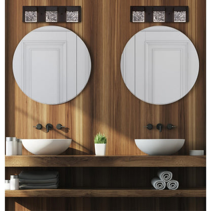 Westinghouse Cava II 20in 3-Light Wall Sconce | Contemporary Matte Black and Bubble Glass | Bathroom & Vanity | 1800 Lumens, 3000K | Model 6372600