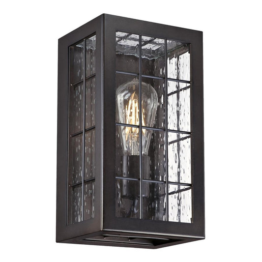 Westinghouse Wrightsville 1Lt Wall Light, Bronze/Clear Raindrop Glass - 6580100