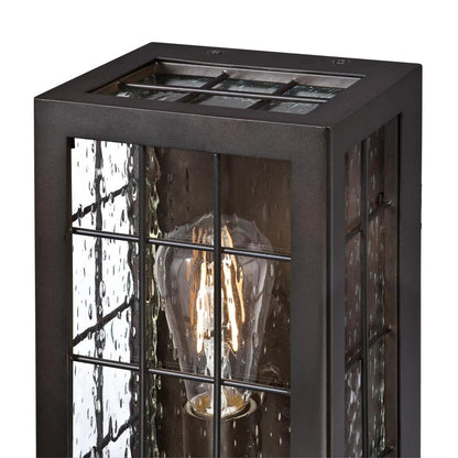 Westinghouse Wrightsville 11in 1-Light Outdoor Sconce | Vintage Oil Rubbed Bronze and Clear Raindrop Glass | Entryway & Porch | Model 6580100