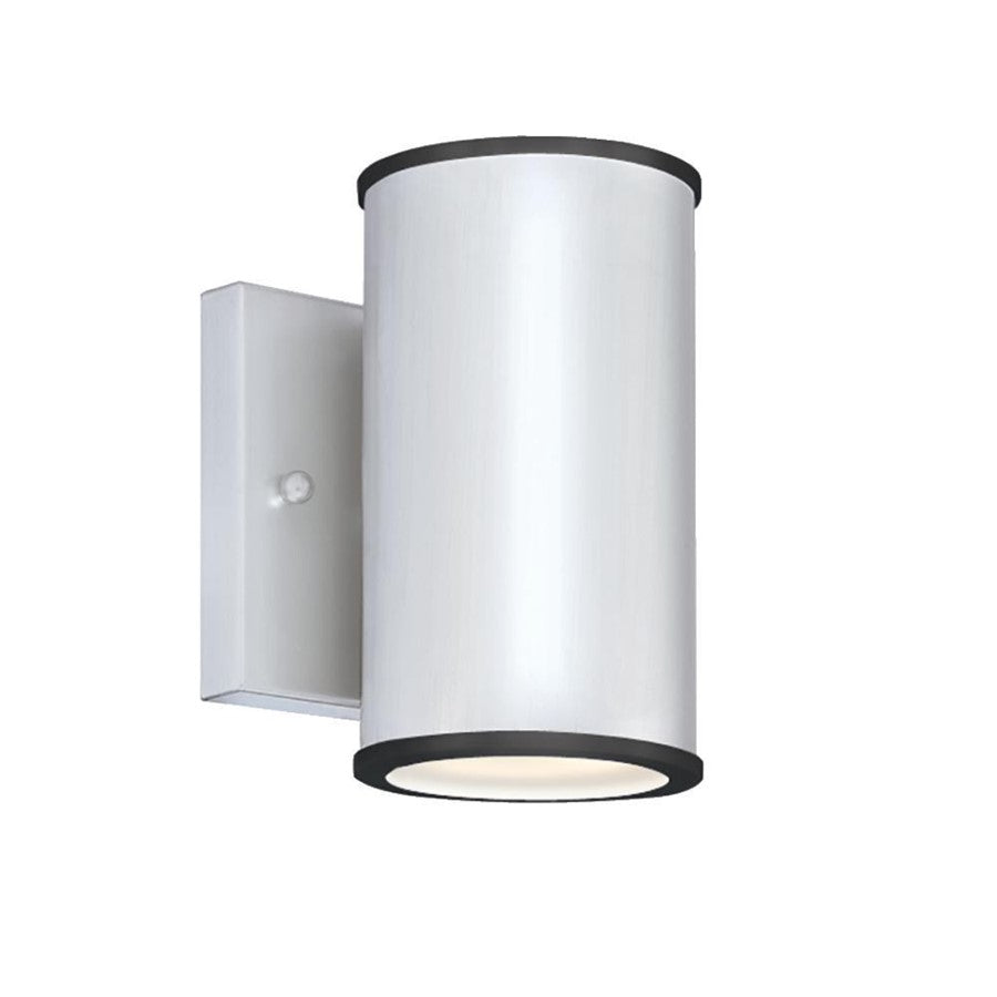 Westinghouse Mayslick 7in 1-Light Outdoor Sconce | Contemporary Nickel Luster and Frosted Glass | Entryway & Deck | 5 x 5 x 7 in | Model 6580700