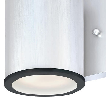 Westinghouse Mayslick 7in 1-Light Outdoor Sconce | Contemporary Nickel Luster and Frosted Glass | Entryway & Deck | 5 x 5 x 7 in | Model 6580700