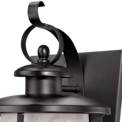 Westinghouse Senecaville 16in 1-Light Outdoor Sconce | Transitional Weathered Bronze and Alabaster Glass | Entryway & Garage | Model 6674200