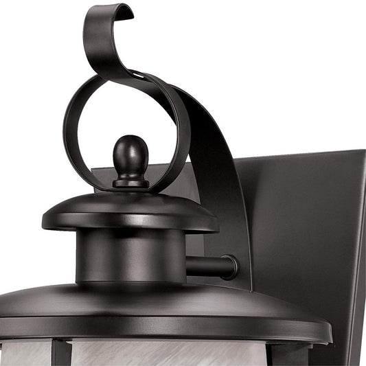 Westinghouse Senecaville 16in 1-Light Outdoor Sconce | Transitional Weathered Bronze and Alabaster Glass | Entryway & Garage | Model 6674200