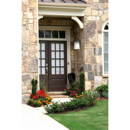 Westinghouse Senecaville 16in 1-Light Outdoor Sconce | Transitional Weathered Bronze and Alabaster Glass | Entryway & Garage | Model 6674200