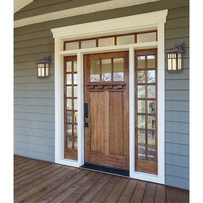 Westinghouse Burnham 12in 1-Light Outdoor Wall Sconce | Rustic Oil Rubbed Bronze and Honey Art Glass | Entryway & Covered Porch | Model 6732800