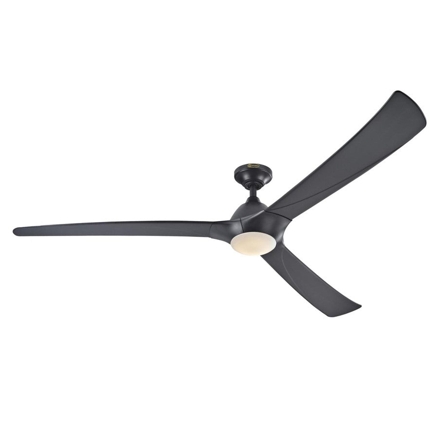 Westinghouse Techno II 72in 3-Blade Ceiling Fan with Light | Contemporary Black and Opal Frosted Glass | Living Room & Great Room | Model 7204200