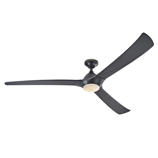 Westinghouse Techno II 72in 3-Blade Ceiling Fan with Light | Contemporary Black and Opal Frosted Glass | Living Room & Great Room | Model 7204200