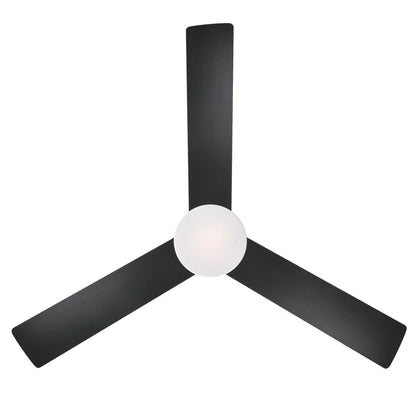 Westinghouse Alta Vista 52in 3-Blade Ceiling Fan with Light | Contemporary Matte Black and Opal Frosted Glass | Living Room & Great | Model 7205900