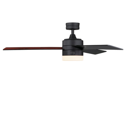 Westinghouse Alta Vista 52in 3-Blade Ceiling Fan with Light | Contemporary Matte Black and Opal Frosted Glass | Living Room & Great | Model 7205900