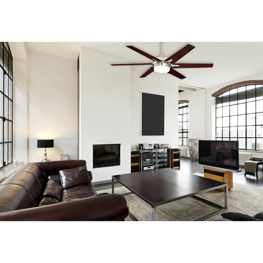 Westinghouse Cayuga 60in 6-Blade Ceiling Fan | Brushed Nickel and Rosewood Plywood Blades | Living Room & Large Bedroom | Model 7207700