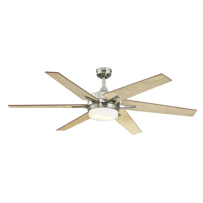 Westinghouse Cayuga 60in 6-Blade Ceiling Fan | Brushed Nickel and Rosewood Plywood Blades | Living Room & Large Bedroom | Model 7207700