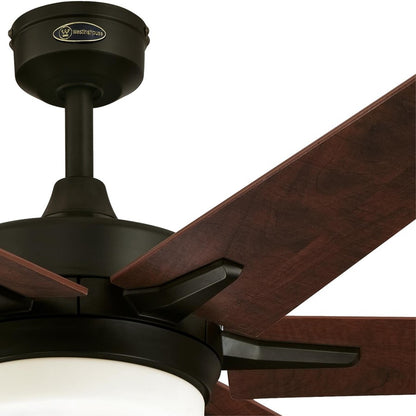 Westinghouse Cayuga 60in 6-Blade Ceiling Fan | Oil Rubbed Bronze and Applewood Plywood Blades | Living Room & Large Bedroom | Model 7207800