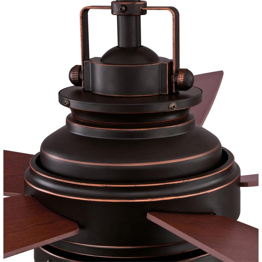 Westinghouse Stella Mira 52in 5-Blade LED Ceiling Fan | Vintage Oil Rubbed Bronze and Cage Shade | Living Room & Bedroom | Model 7217100