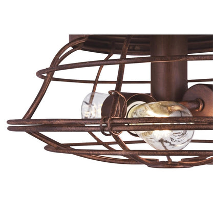 Westinghouse Barnett 48in 5-Blade LED Ceiling Fan | Vintage Barnwood and Cage Shade | Living Room & Bedroom | 48 x 48 x 21.26 in | Model 7220500