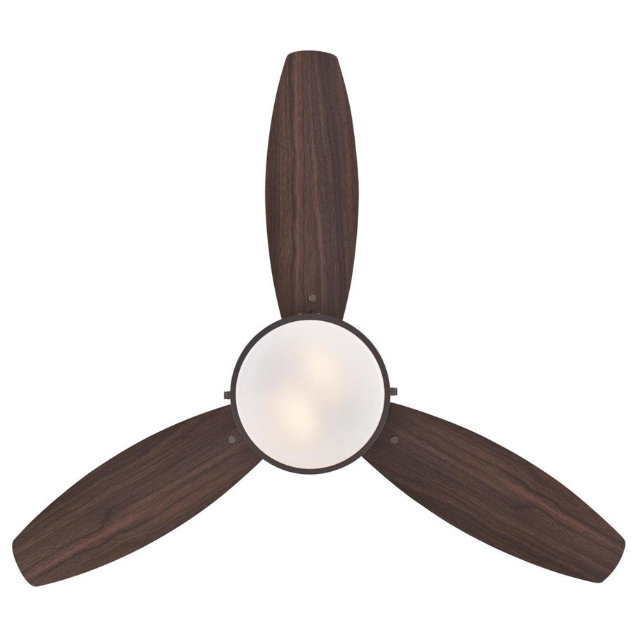 Westinghouse Alloy 42in 3-Blade Ceiling Fan | Oil Rubbed Bronze and Walnut MDF Blades with Opal Frosted Glass | Small Bedrooms & | Model 7222500