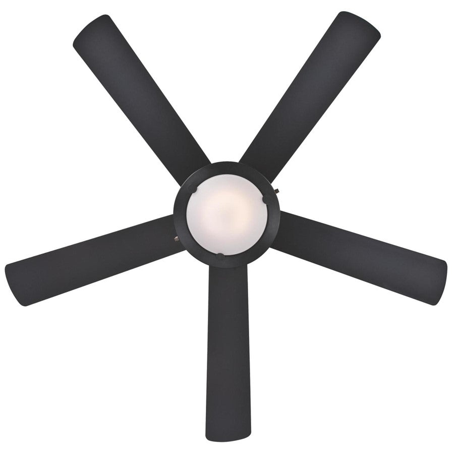 Westinghouse Comet 52in 5-Blade Low Profile LED Ceiling Fan | Matte Black and Reversible Black/Marble Plywood | Great Rooms & Living | Model 7224200