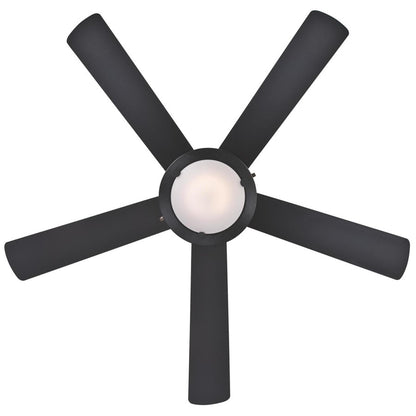 Westinghouse Comet 52in 5-Blade Low Profile LED Ceiling Fan | Matte Black and Reversible Black/Marble Plywood | Great Rooms & Living | Model 7224200