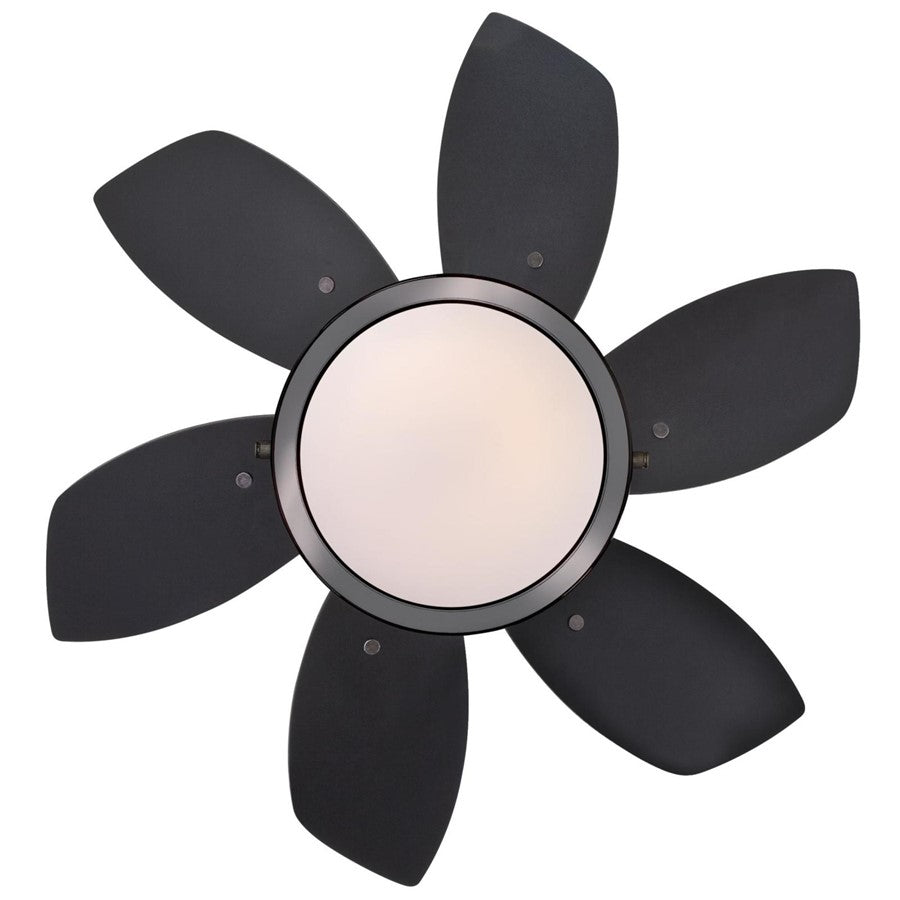 Westinghouse Quince 24in 6-Blade LED Ceiling Fan | Gun Metal and Reversible Black/Graphite MDF | Small Bedrooms & Kitchens | Model 7224600